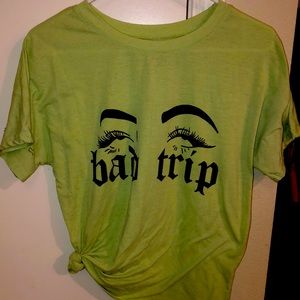 Lime Green Bad Trip Eyeroll Tee